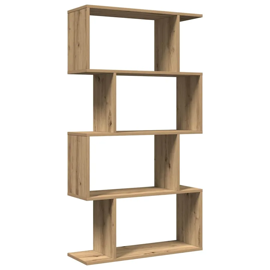 Étagère séparatrice de pièce à 4 niveaux chêne artisanal - 2