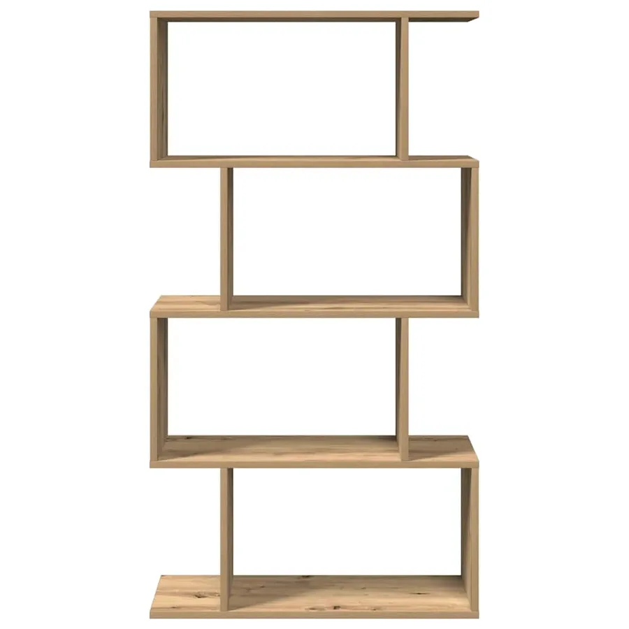 Étagère séparatrice de pièce à 4 niveaux chêne artisanal - 5