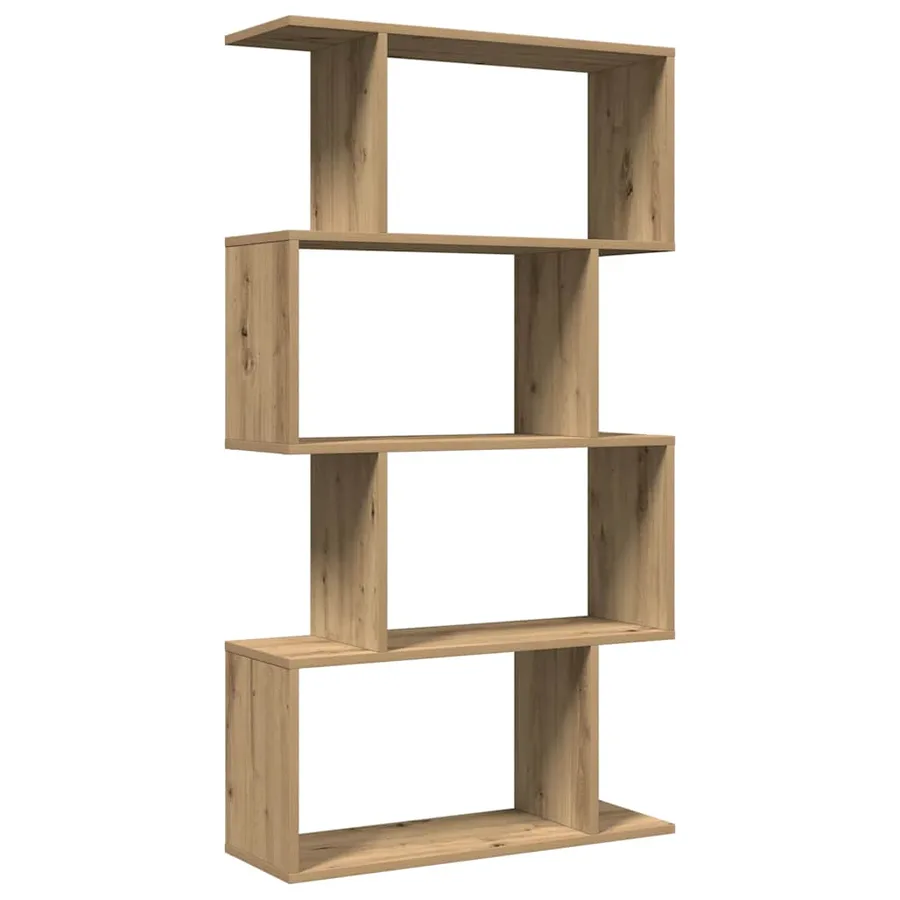 Étagère séparatrice de pièce à 4 niveaux chêne artisanal - 6