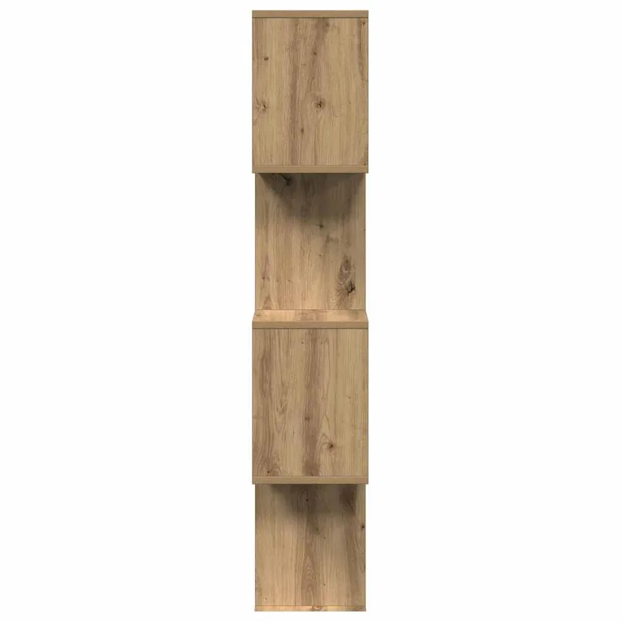 Étagère séparatrice de pièce à 4 niveaux chêne artisanal - 7