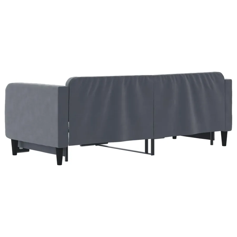 Lit de jour avec gigogne sans matelas gris foncé 90x200 cm - 5