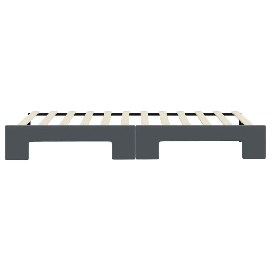 Lit de jour avec gigogne sans matelas gris foncé 90x200 cm - 9