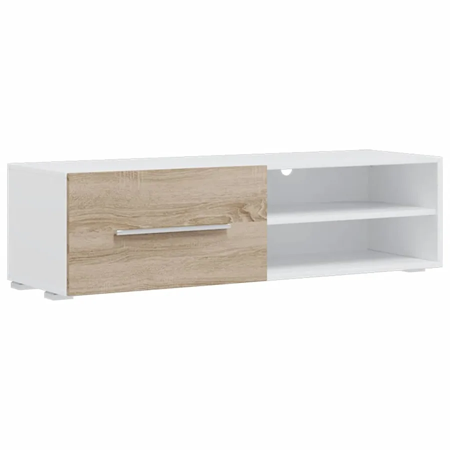 Meubles TV avec lumière LED 5pcs chêne sonoma bois d'ingénierie - 9