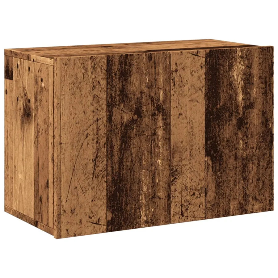Meuble TV mural vieux bois 60x30x41 cm - 2