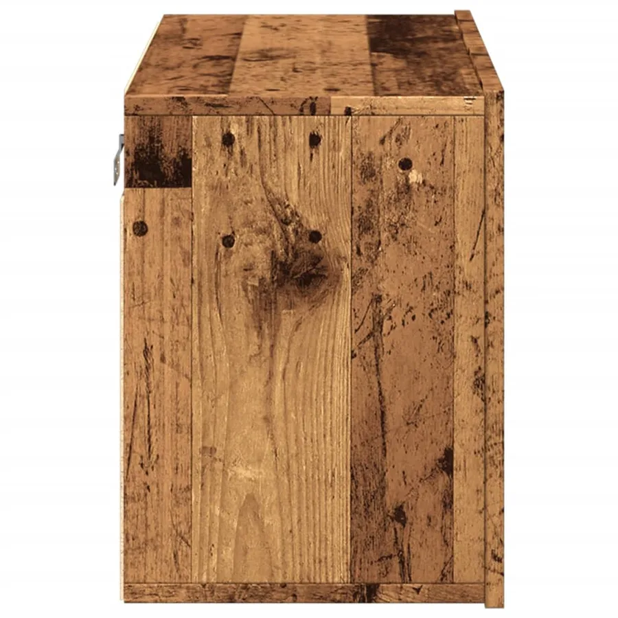 Meuble TV mural vieux bois 60x30x41 cm - 7