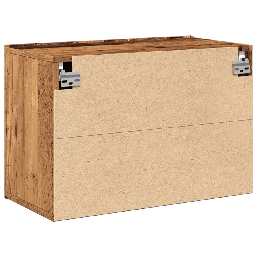 Meuble TV mural vieux bois 60x30x41 cm - 8