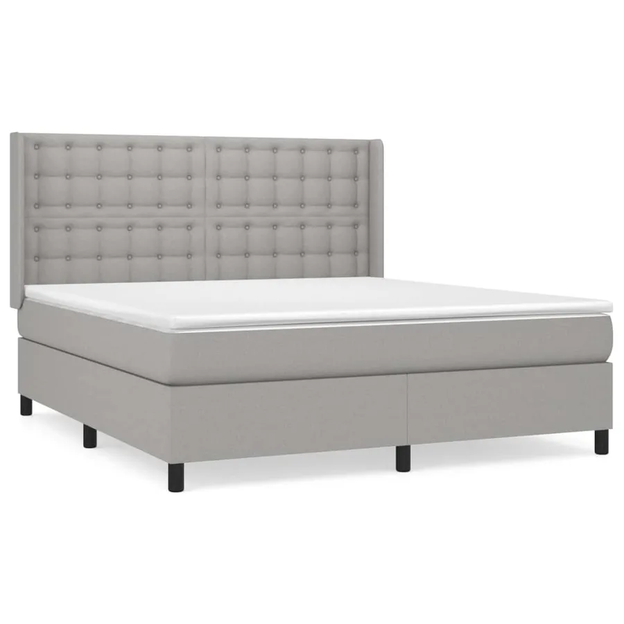 Sommier à lattes de lit avec matelas Gris clair 160x200cm Tissu - 2