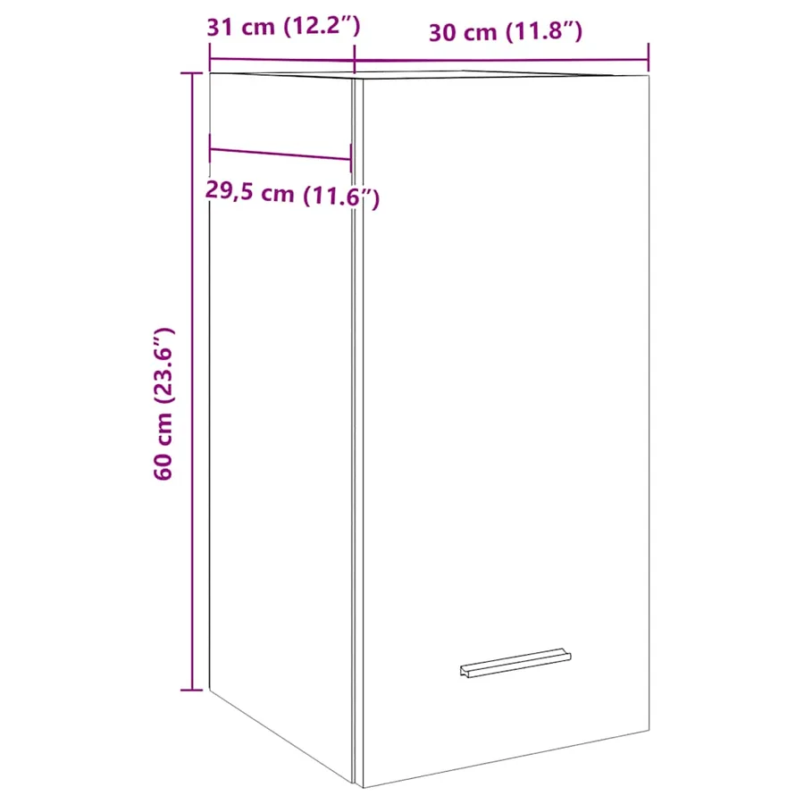 Armoire suspendue "Lyon" Bois ancien 30 x 31 x 60 cm Bois d'ingénierie - 11