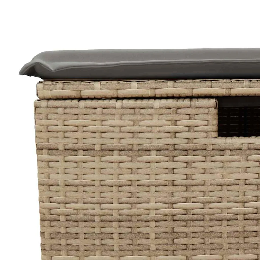 Salon de jardin avec coussins 8 pcs beige résine tressée - 12