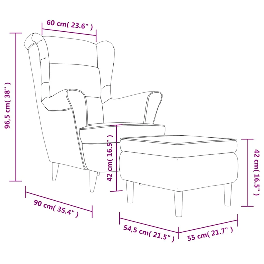Fauteuil à oreilles avec tabouret jaune moutarde velours - 11