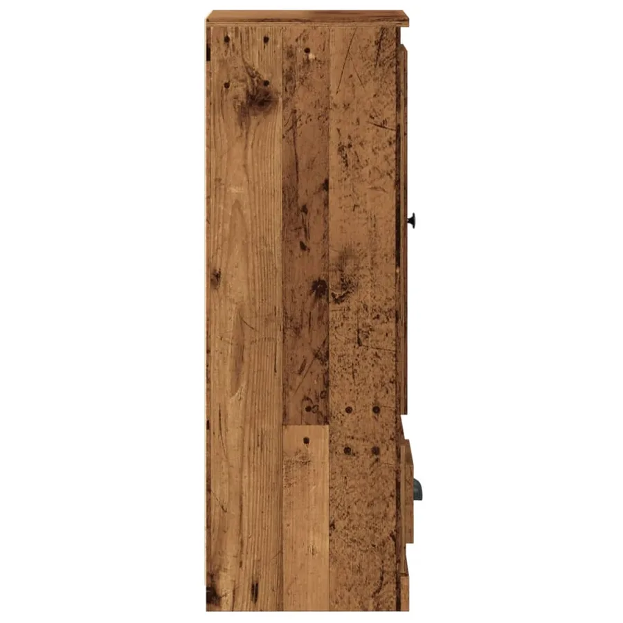 Buffet haut vieux bois 36x35,5x103,5 cm bois d'ingénierie - 6