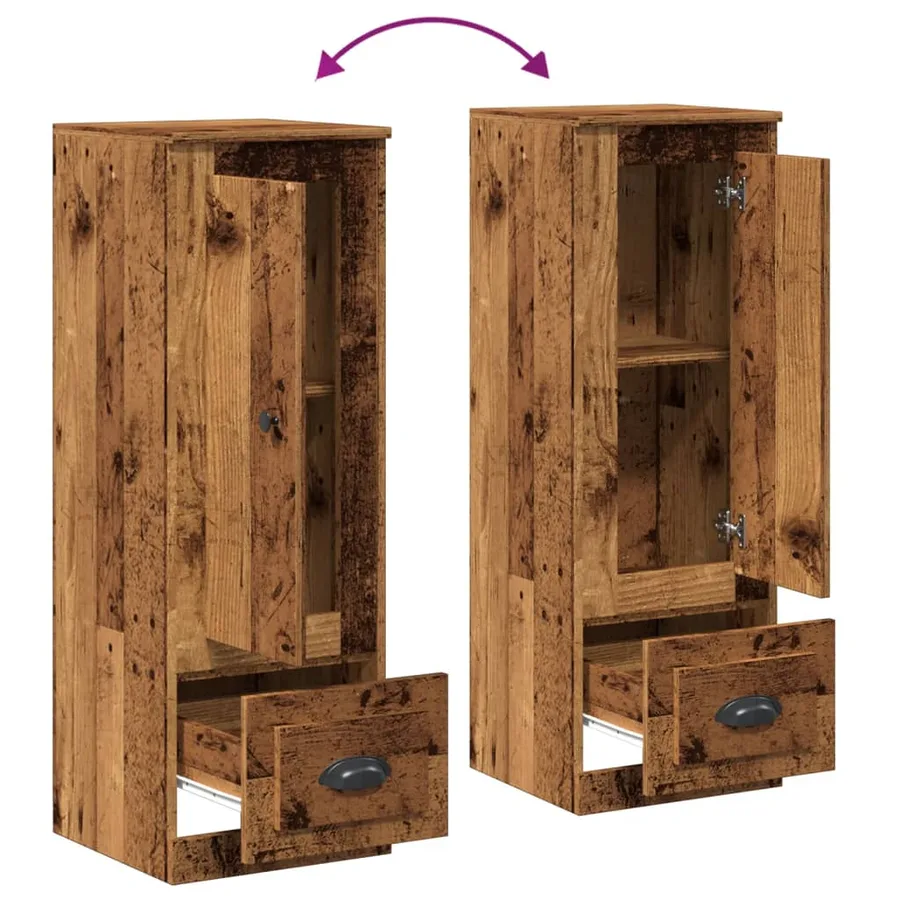Buffet haut vieux bois 36x35,5x103,5 cm bois d'ingénierie - 8
