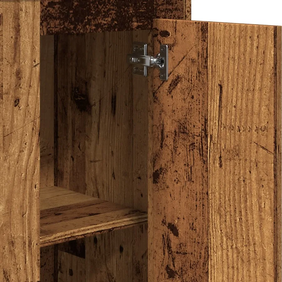 Buffet haut vieux bois 36x35,5x103,5 cm bois d'ingénierie - 9