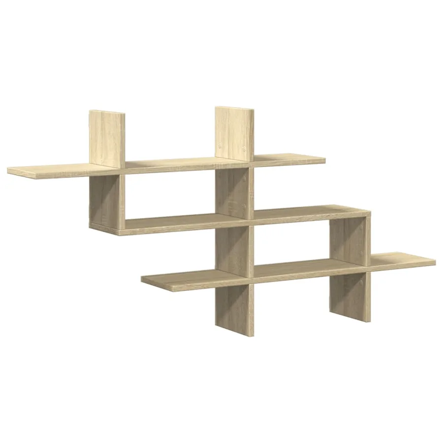 Étagère murale chêne sonoma 124,5x18x60,5 cm bois d'ingénierie - 2