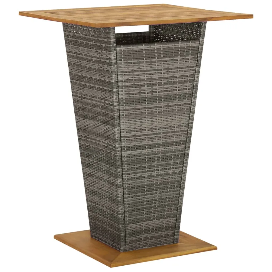 Ensemble de bar de jardin 3 pcs et coussins gris résine tressée - 5