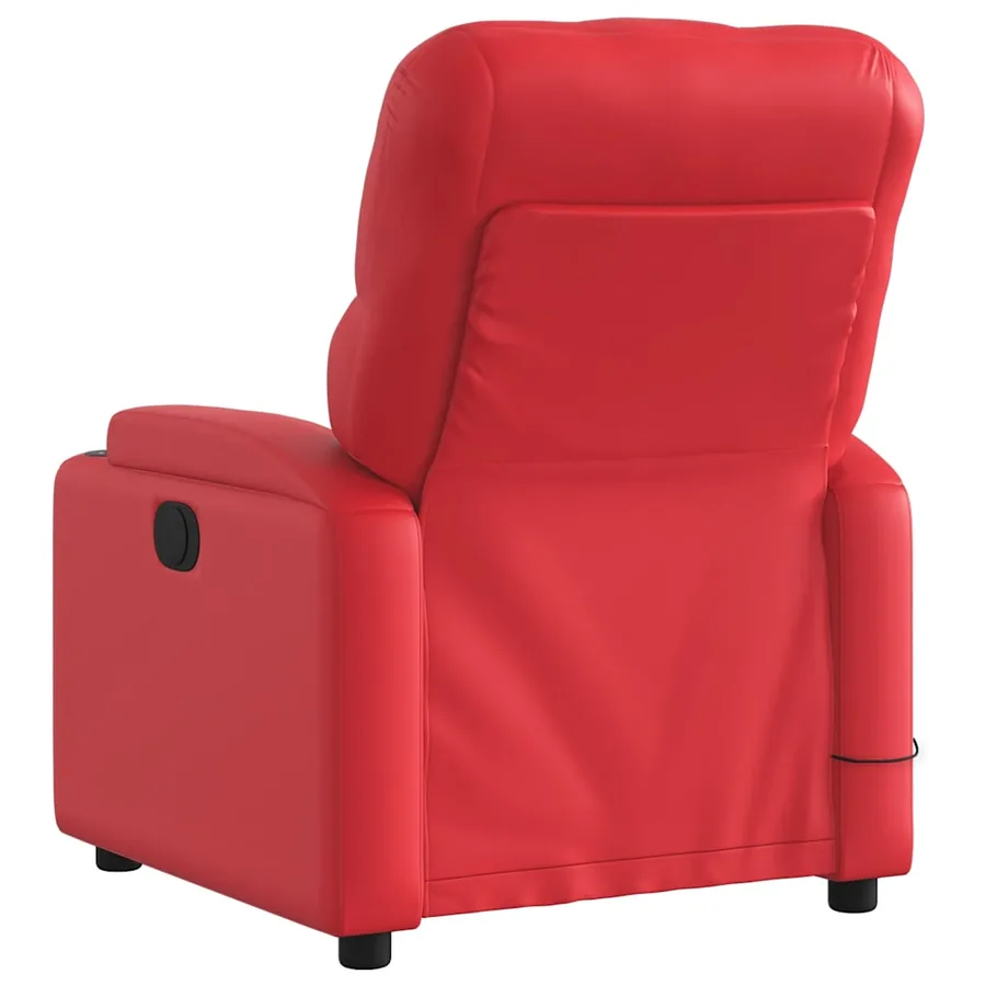 Fauteuil de massage inclinable rouge similicuir - 4
