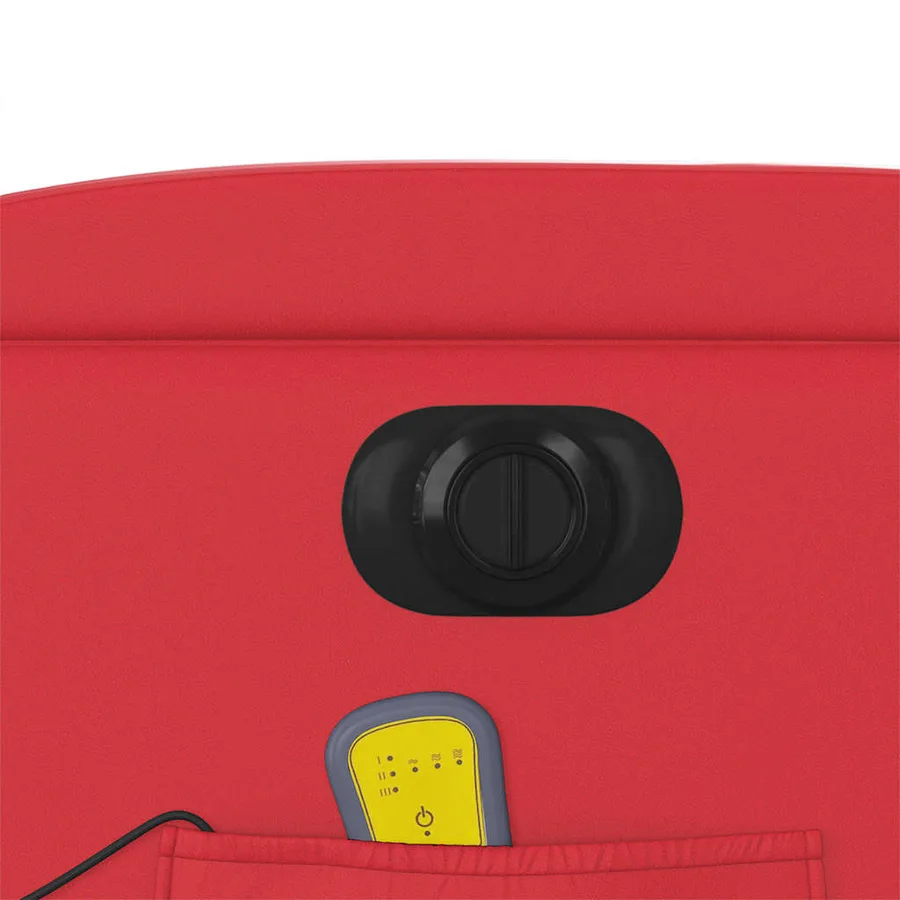 Fauteuil de massage inclinable électrique rouge similicuir - 12