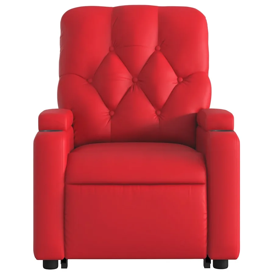 Fauteuil inclinable de massage électrique rouge similicuir - 9