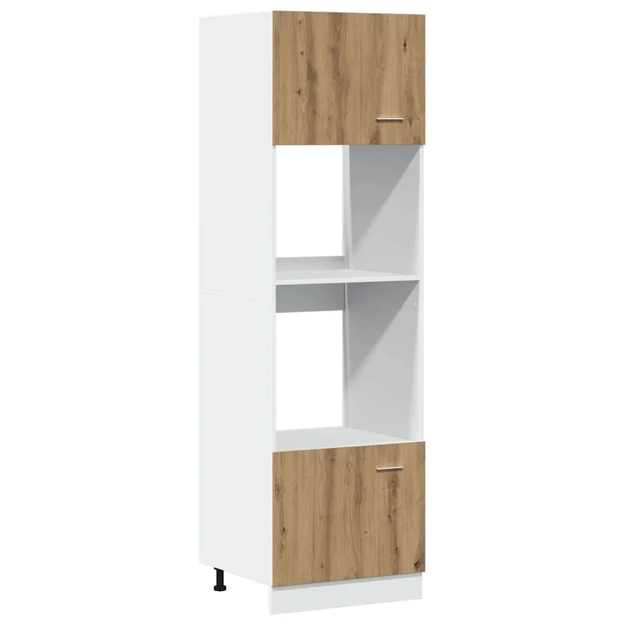 Meuble à micro-ondes "Lyon" Chêne artisanal 60 x 57 x 207 cm Bois d'ingénierie - 2