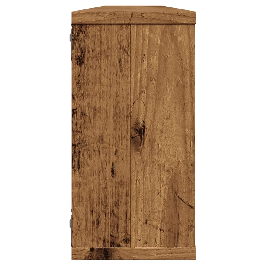 Étagères cube murales 4 pcs vieux bois 100x15x30 cm - 6