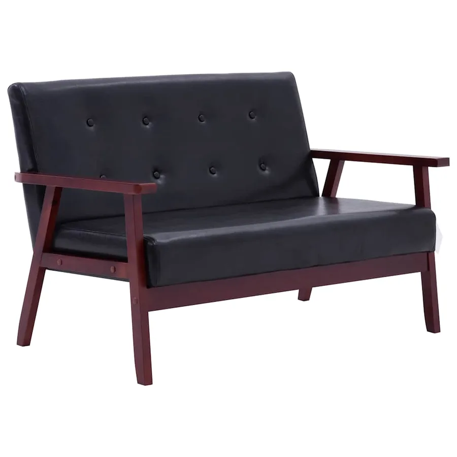 Ensemble de canapés 2 pcs noir similicuir - 3