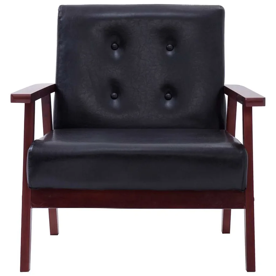 Ensemble de canapés 2 pcs noir similicuir - 7