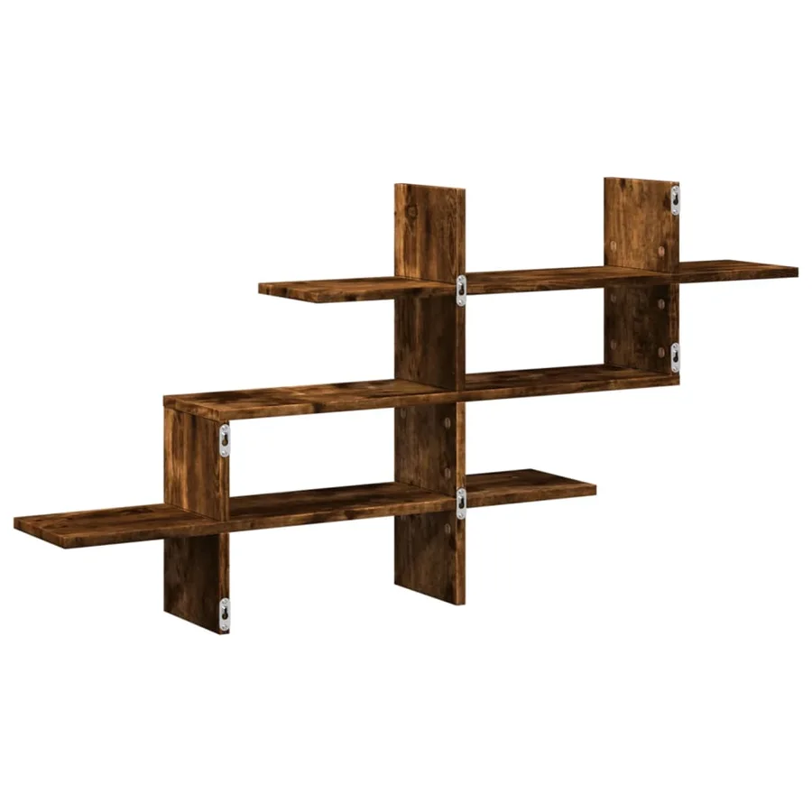 Étagère murale chêne fumé 124,5x18x60,5 cm bois d'ingénierie - 6