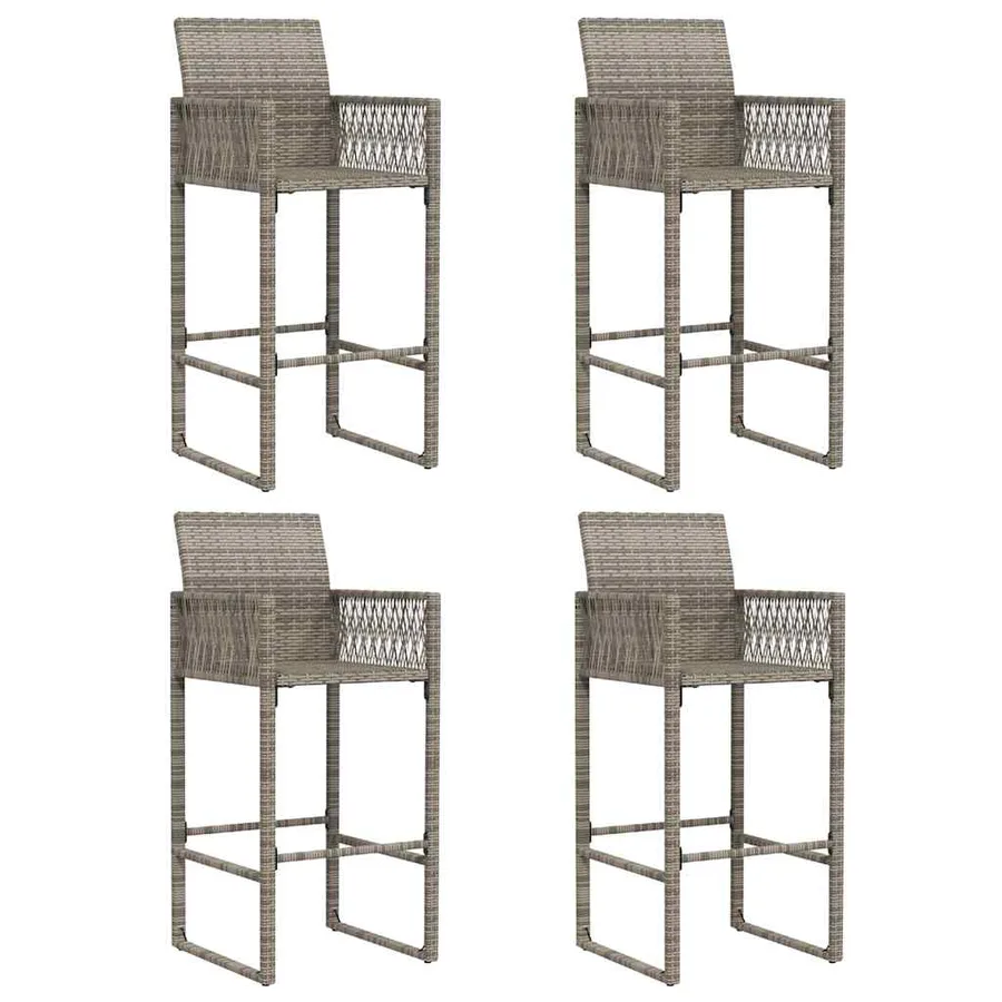 Ensemble de bar de jardin 5 pcs sans coussins gris poly rotin - 5