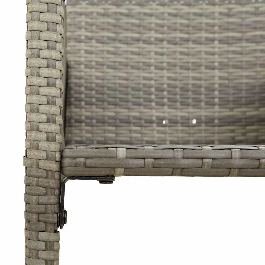 Ensemble de bar de jardin 5 pcs sans coussins gris poly rotin - 7