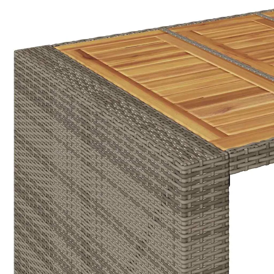 Ensemble de bar de jardin 5 pcs avec coussins gris poly rotin - 6
