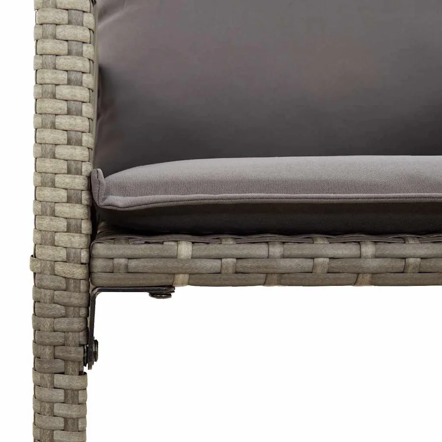 Ensemble de bar de jardin 5 pcs avec coussins gris poly rotin - 7