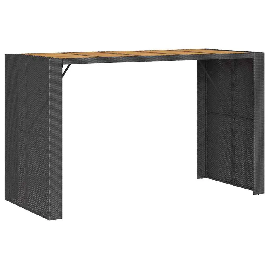 Ensemble de bar de jardin 5 pcs sans coussins noir poly rotin - 4