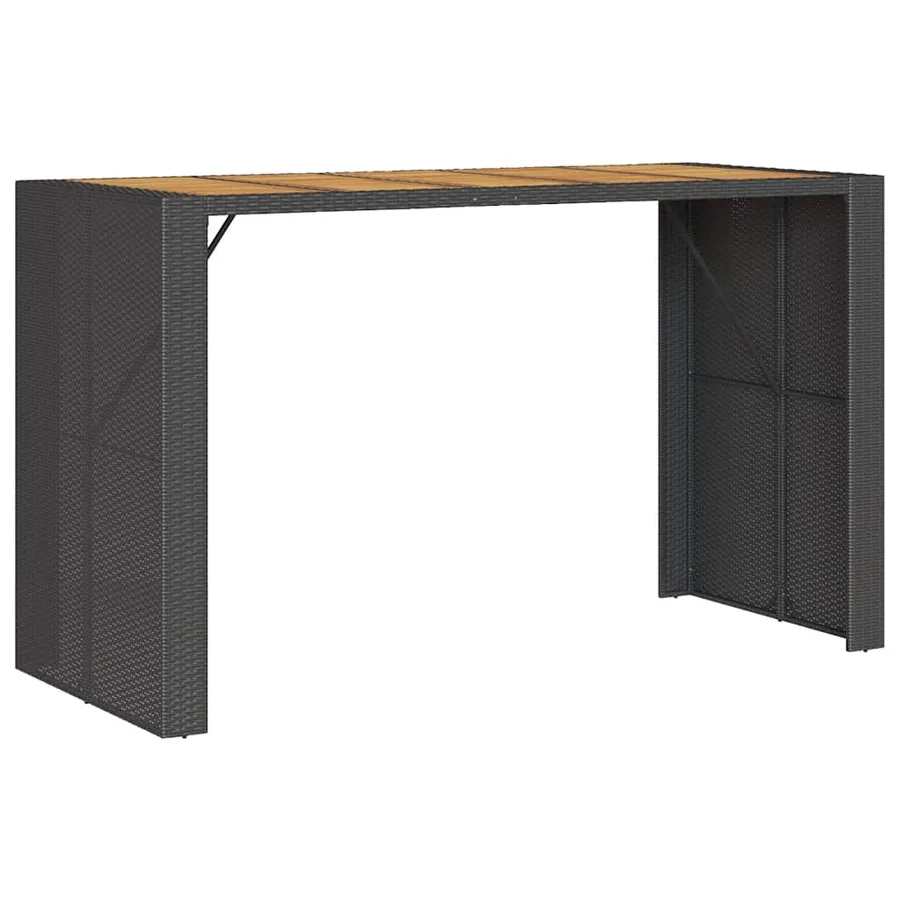 Ensemble de bar de jardin 7 pcs avec coussins noir poly rotin - 5