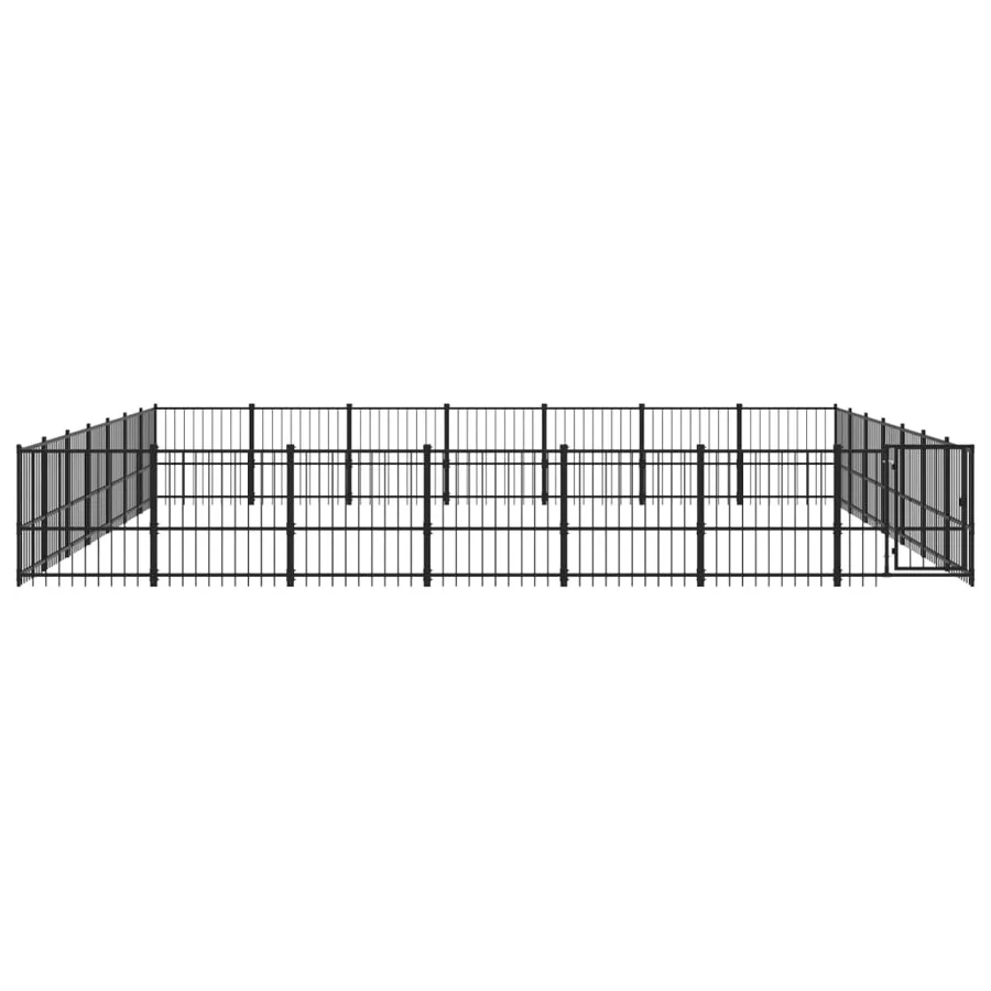 Chenil d'extérieur pour chiens Acier 46,1 m² - 3