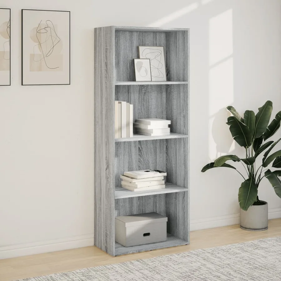 Bibliothèque sonoma gris 60x30x152 cm bois d'ingénierie - 3