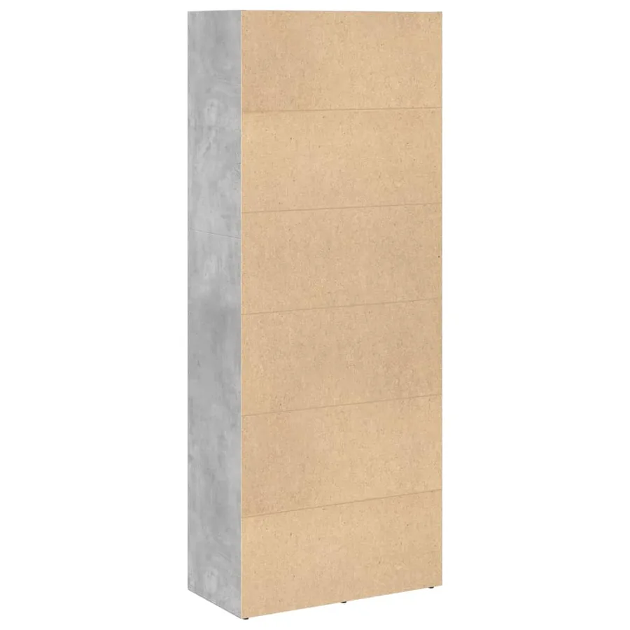 Bibliothèque gris béton 60x30x152 cm bois d'ingénierie - 5