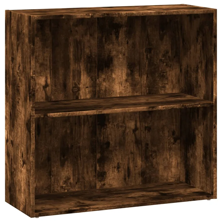 Bibliothèque chêne fumé 80x30x77 cm bois d'ingénierie - 2
