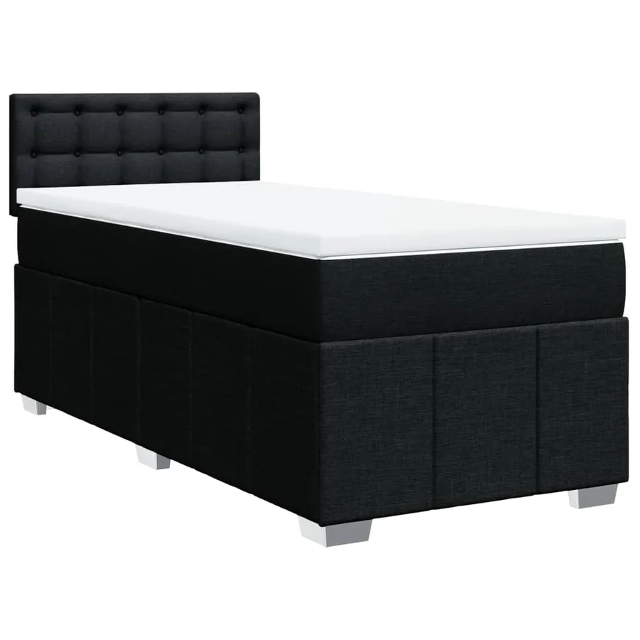 Sommier à lattes de lit et matelas Noir 80x200 cm Tissu - 2