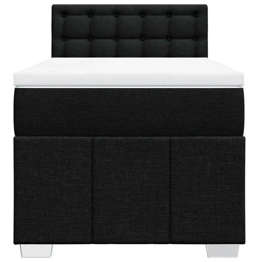 Sommier à lattes de lit et matelas Noir 80x200 cm Tissu - 4