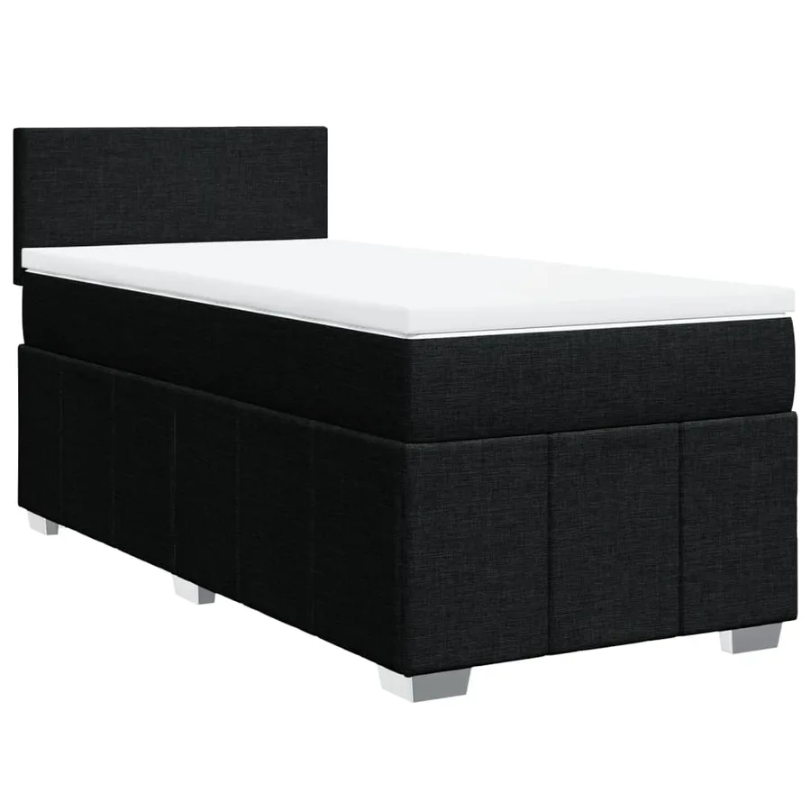 Sommier à lattes de lit et matelas Noir 80x200 cm Tissu - 3