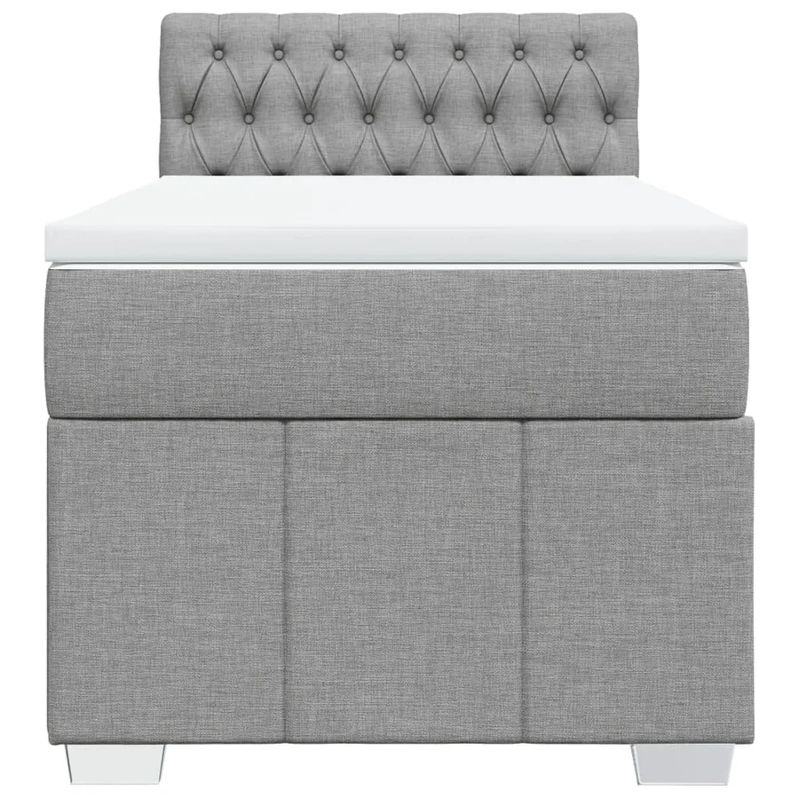 Sommier à lattes de lit avec matelas Gris clair 90x200 cm Tissu - 4