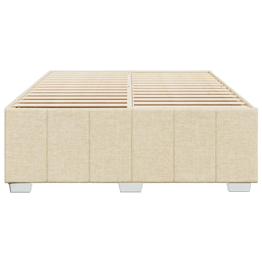 Cadre de lit sans matelas crème 160x200 cm tissu - 4