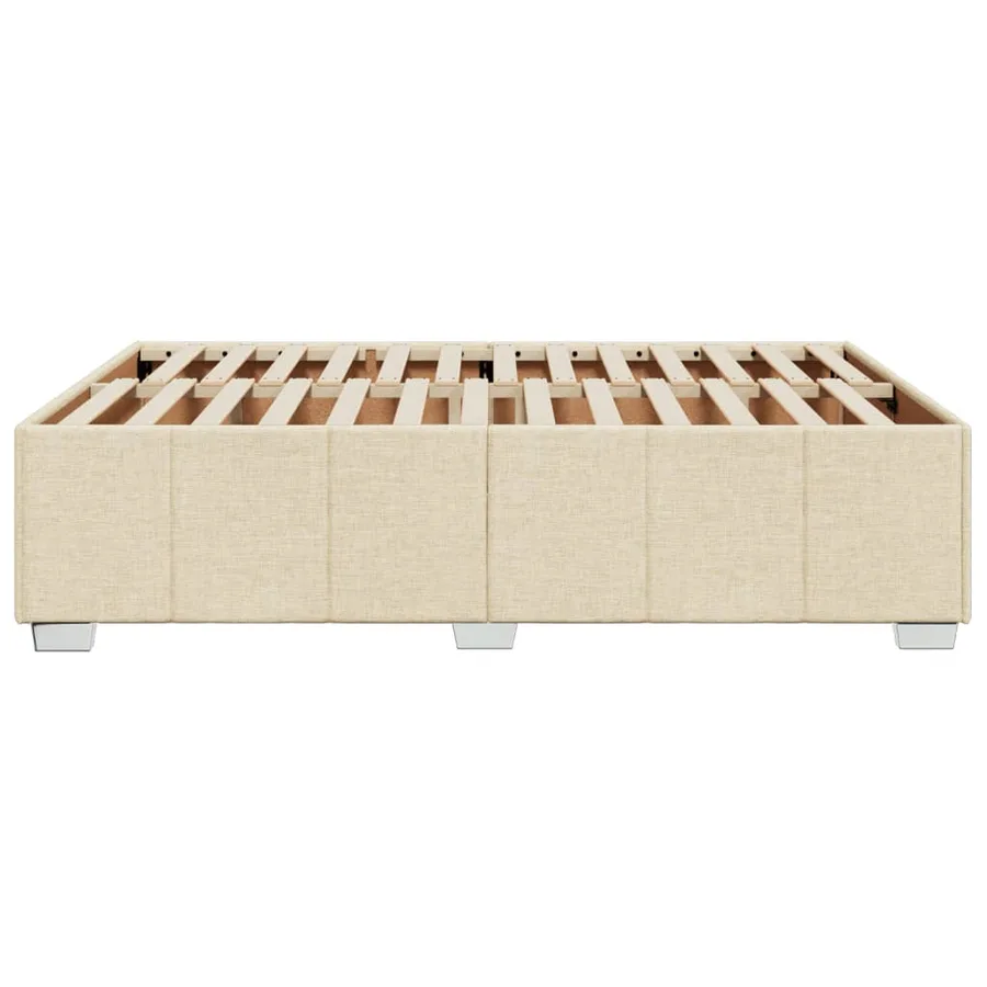 Cadre de lit sans matelas crème 160x200 cm tissu - 5