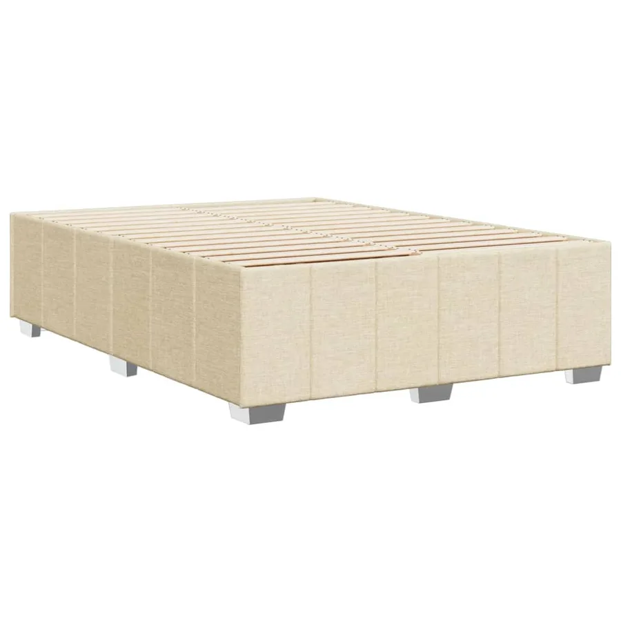 Cadre de lit sans matelas crème 160x200 cm tissu - 6