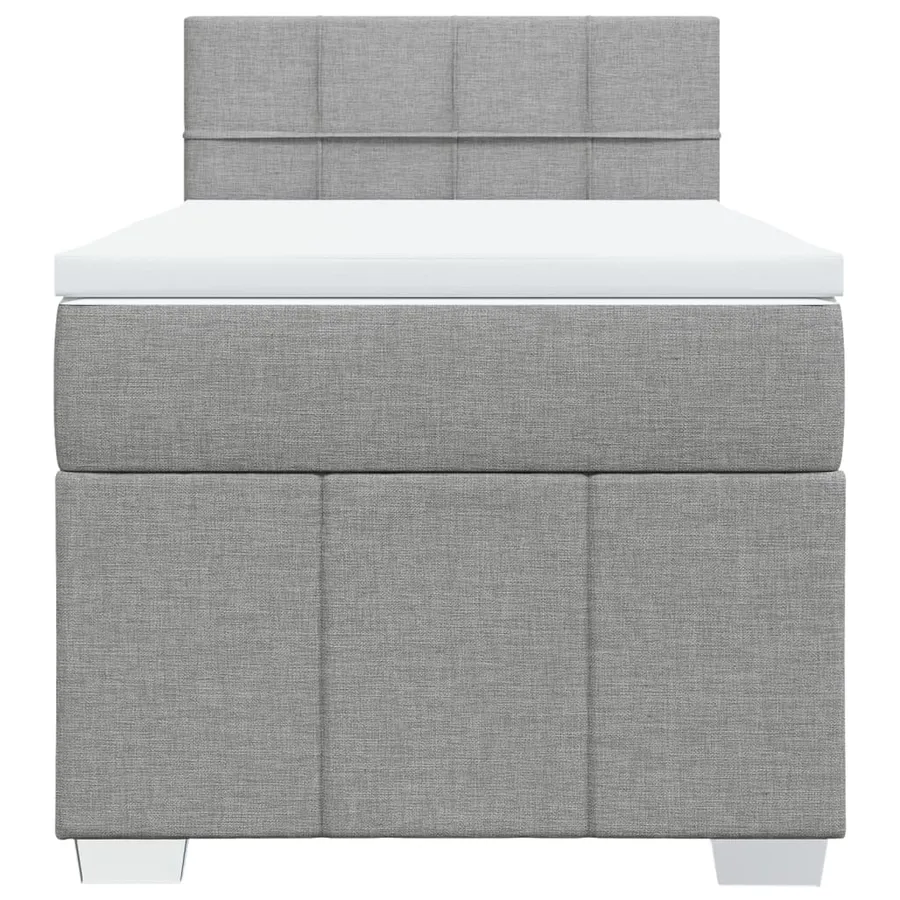Sommier à lattes de lit avec matelas Gris clair 90x200 cm Tissu - 4