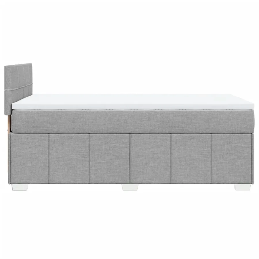 Sommier à lattes de lit avec matelas Gris clair 90x200 cm Tissu - 5