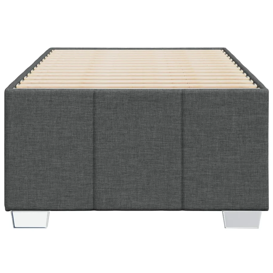 Cadre de lit sans matelas gris foncé 90x200 cm tissu - 4