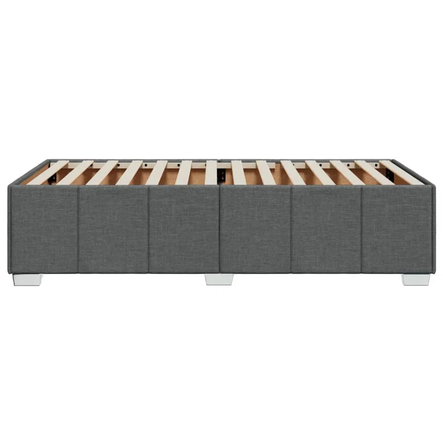 Cadre de lit sans matelas gris foncé 90x200 cm tissu - 5