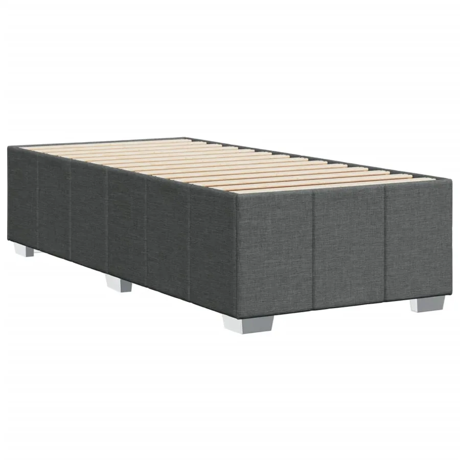 Cadre de lit sans matelas gris foncé 90x200 cm tissu - 6