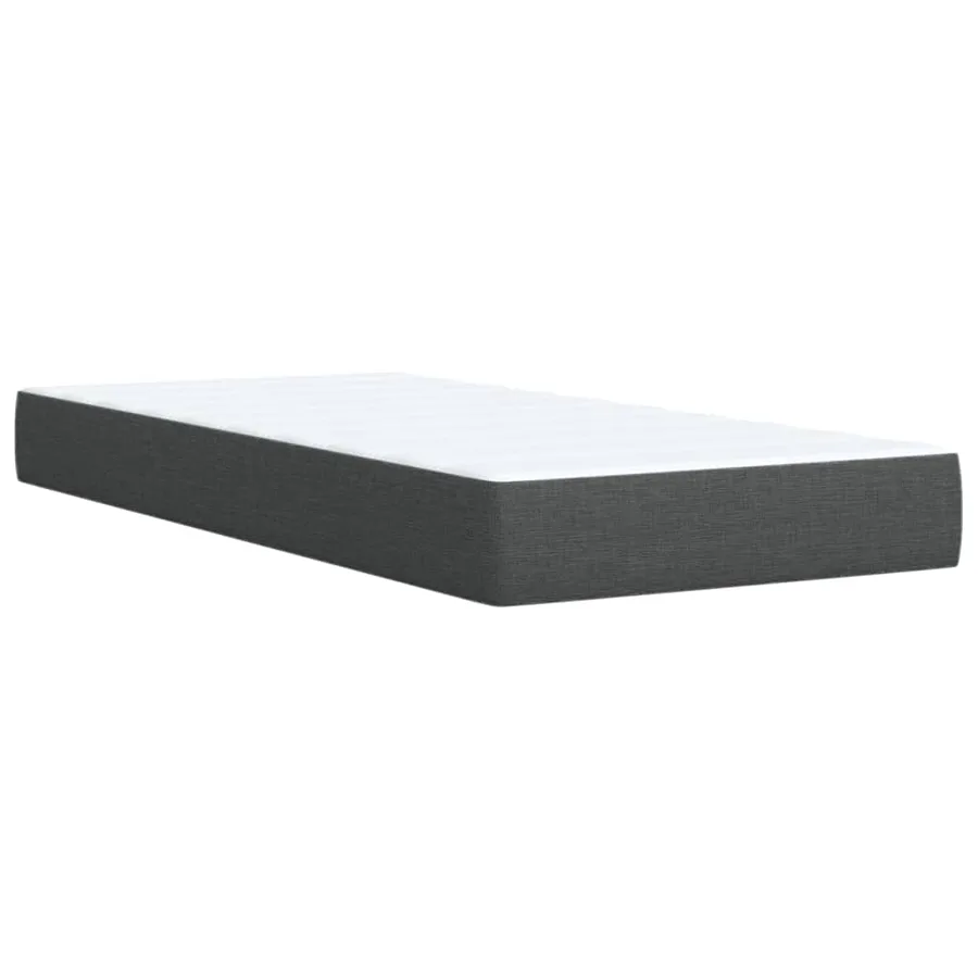 Sommier à lattes de lit avec matelas Gris foncé 90x200 cm Tissu - 10
